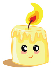 Image showing Small melted glowing candle vector or color illustration