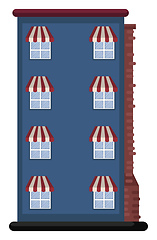 Image showing Cartoon blue building vector illustartion on white background