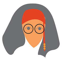 Image showing Woman in glasses with boho headgear vector or color illustration