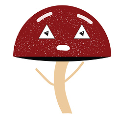 Image showing Emoji of a tired mushroom vector or color illustration