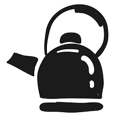 Image showing Clipart of a clever black-colored teapot vector or color illustr