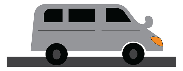 Image showing Clipart of a white long passenger car with multiple windows vect