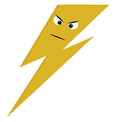 Image showing Angry yellow lightning  vector illustration on white background 