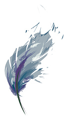 Image showing Feather in shades of blue vector or color illustration