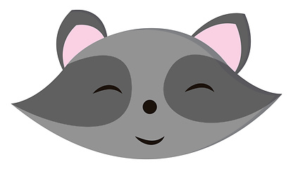 Image showing Cartoon of the face of a raccoon smiling vector or color illustr
