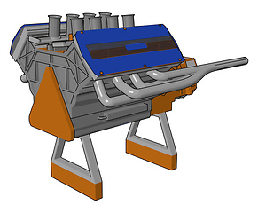 Image showing Heavy machinery engine vector or color illustration