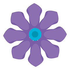 Image showing Drawing of violet flower illustration color vector on white back