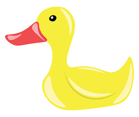 Image showing A children play toy of rubber duck vector or color illustration