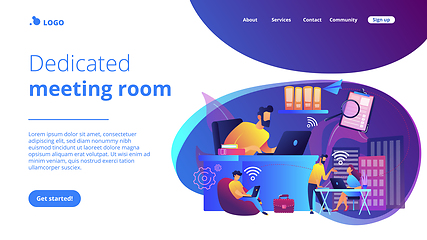 Image showing On-demand urban workspace concept landing page.