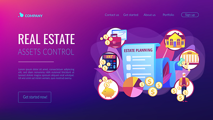 Image showing Estate planning concept landing page