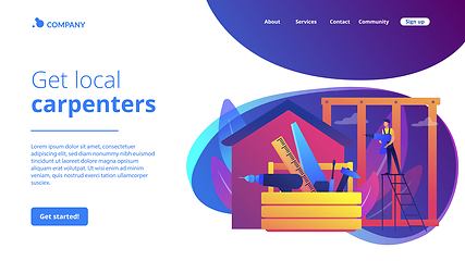 Image showing Carpenter services concept landing page