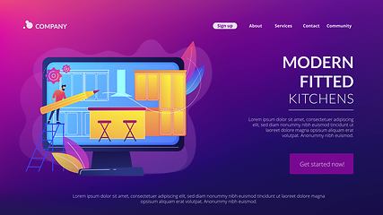 Image showing Custom made kitchens concept landing page