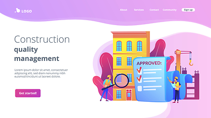 Image showing Construction quality control concept landing page