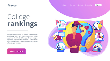 Image showing College choice concept landing page