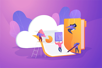 Image showing Cloud collaboration vector illustration.