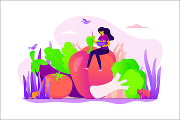 Image showing Vegetarianism concept vector illustration.
