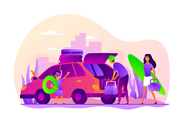 Image showing Family vacation vector concept vector illustration.