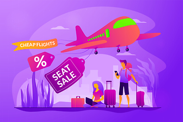 Image showing Low cost flights vector concept vector illustration.