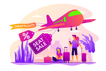 Image showing Low cost flights vector concept vector illustration.