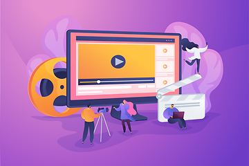 Image showing Video content marketing concept vector illustration.