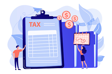Image showing Tax form concept vector illustration.