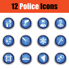 Image showing Set of police icons. 