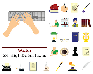 Image showing Set of 24 Writer Icons