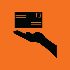 Image showing Hand holding letter icon