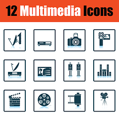 Image showing Set of multimedia icons