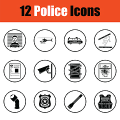 Image showing Set of police icons