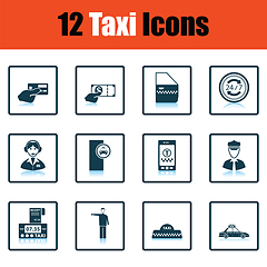 Image showing Set of twelve Taxi icons