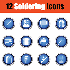 Image showing Set of twelve soldering  icons. 