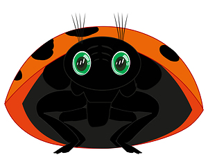 Image showing Vector illustration of the cartoon insect ladybug
