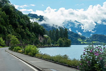 Image showing Beautiful landscape in Switzerland Alps. Lucerne lake