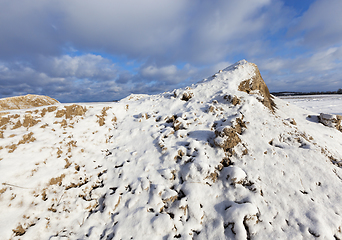 Image showing Construction sand, winter