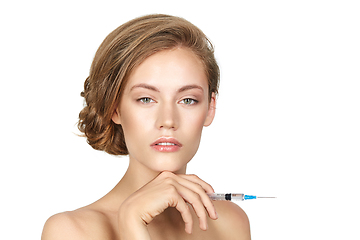 Image showing girl getting beauty injection