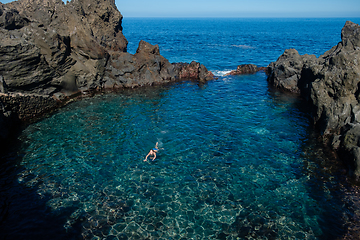 Image showing natural swimming pools on Tenerife island