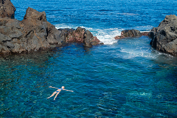 Image showing natural swimming pools on Tenerife island