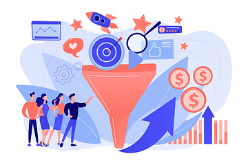 Image showing Marketing funnel concept vector illustration.