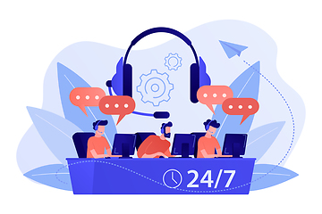 Image showing Call center concept vector illustration.