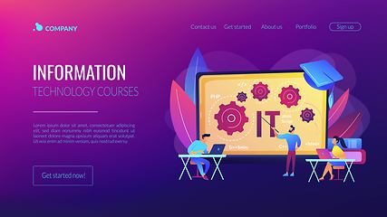 Image showing Information technology courses concept landing page