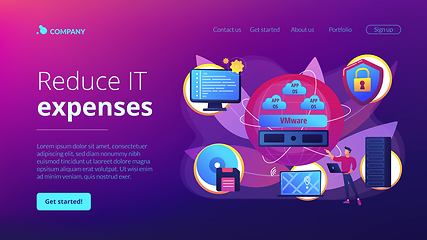 Image showing Virtualization technology concept landing page