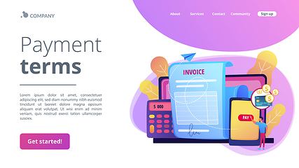 Image showing Payment terms concept landing page