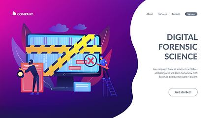 Image showing Computer forensics concept landing page
