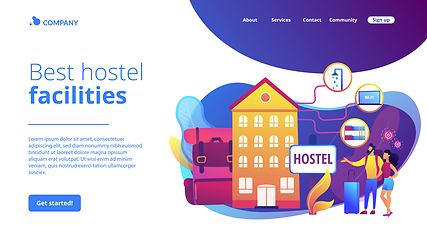 Image showing Hostel services concept landing page