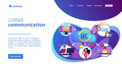 Image showing Unified communication concept landing page