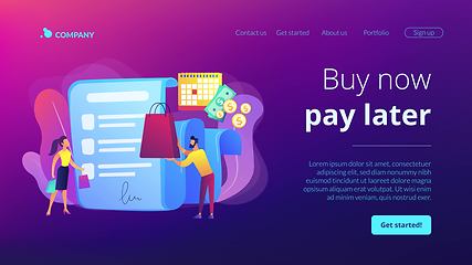 Image showing Deferment of payment concept landing page