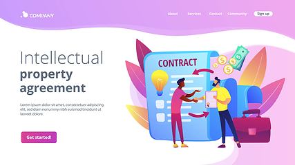 Image showing Licensing contract concept landing page