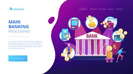 Image showing Banking operations concept landing page