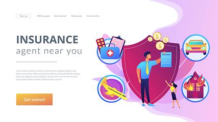 Image showing Insurance broker concept landing page